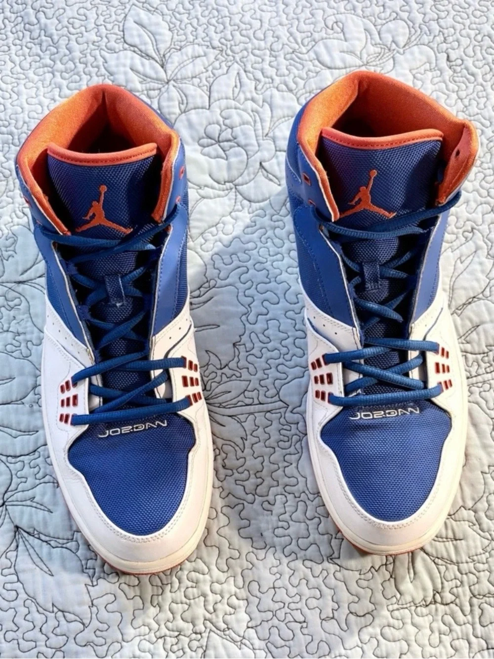 💥Nike Air Jordan 1 Flight 372704-408 Knicks Blue Orange Sz 13💛